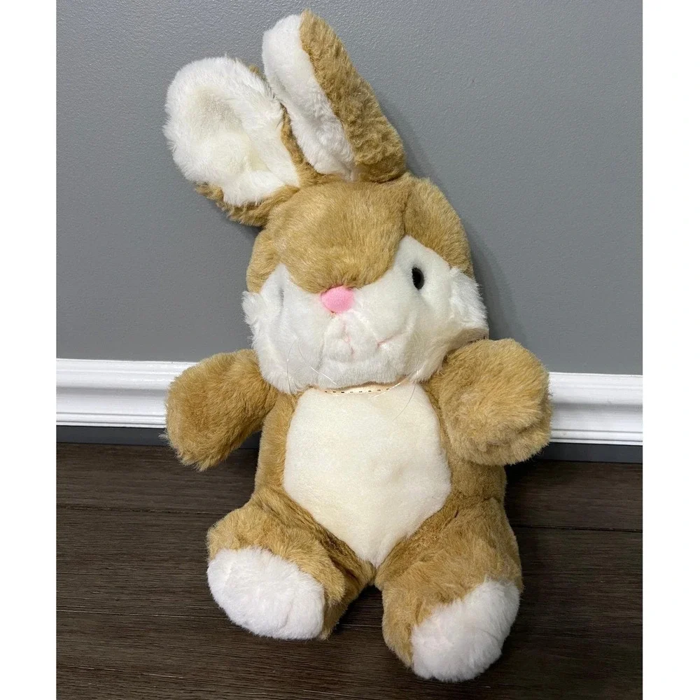 Vintage 1982 AMC Brown Bunny Rabbit Plush Stuffed Animal Toy Easter Collectible